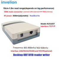 Lecteur-graveur RFID UHF de bureau USB Invelion ISO18000-6B/6C pour système de contrôle d'accès, carte d'échantillon UHF gratuite, logiciel de démonstration SDK