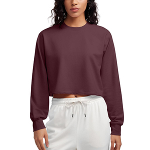 Venta al por mayor personalizado de manga larga sudaderas con capucha pulóver para las mujeres Crop Top sudaderas con capucha de alta calidad de diseño premium - Product Image 6