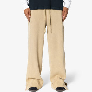 Pantalons de survêtement décontractés en toile de polyester/coton lourde pour hommes - Nouveau modèle automne-hiver, coupe ample personnalisée, lavage personnalisé - Product Image 1