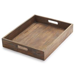 Ustensiles de cuisine de haute qualité plateau de service en bois Design Unique moderne décor à la maison plateau en bois avec poignées vernis personnalisé naturel - Product Image 1