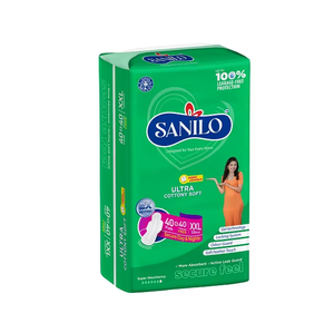 Sanilo Ultra Cottony Sanitary Napkins Cottony Soft XXL 320MM Pack Of 40 Pads With 40 <b>Tissues</b> High Absorbency - Product Image 5
