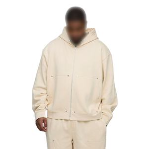 Men's Winter Midweight Polyester/Cotton Eco-Friendly Printed Hooded Drop Shoulder Drawstring Hoodie Sweatpants Fashion - Product Image 1