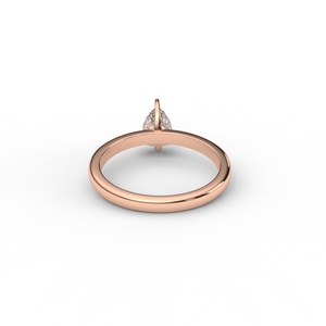 Bague de fiançailles et de mariage solitaire en diamant de laboratoire taille poire certifié IGI en or jaune/blanc et or rose 14 carats - Product Image 3