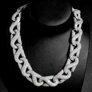 Cadena Cubana Infinita de Plata de Ley 925 Chapada en Oro con Diamantes Brillantes y Diseño de Clip, Estilo Hip Hop Iced Out Bling para Hombre - Product Image 4