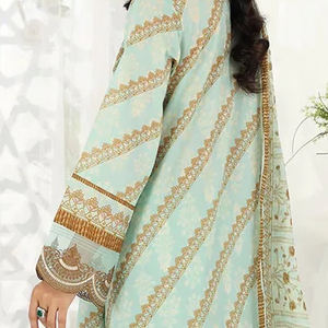 Traje de invierno de lino indio y paquistaní de lujo tradicional exclusivo para mujer, vestido de lino hecho en Pakistán para mujer - Product Image 6