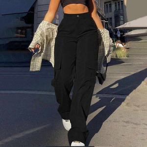 2025 New Spring <b>Summer</b> <b>Women</b> Cargo Pants With Pockets Straight Loose High Waist Ladies Pants <b>Trousers</b> - Product Image 6