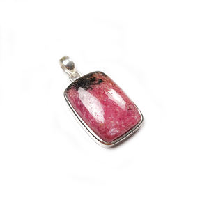Pendentif en rhodonite de forme rectangulaire pour la vente en gros - Product Image 1