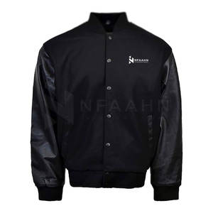 Veste à col montant en faux cuir grande taille pour hommes design Letterman pour l'extérieur vente en gros - Product Image 1