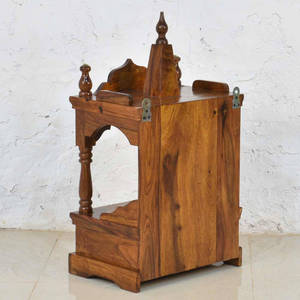 Luxury Wooden Temple for Home | Handcrafted Pooja <b>Mandir</b> | Solid Wood Prayer Unit | Indian Temple Living Room KA1001 - Product Image 4