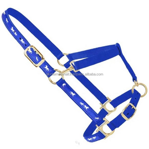 Licou de cheval en Nylon personnalisé avec motif imprimé bleu de qualité supérieure avec matériel réglable de luxe de haute qualité - Product Image 3