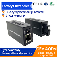 YTOPTO 1.25G SFP 10/100/1000M 1310nm/1550nm FTTH Gigabit Mini Convertidor de Medios Ópticos de Fibra 3km 20km 30km SC RJ45, CE/FCC/RoHS