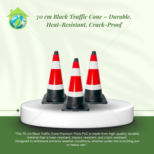 Mạnh mẽ đen PVC giao thông nón 70 cm cao cấp dày thiết kế chịu nhiệt crack kháng và bền lý tưởng cho sử dụng an toàn ngoài trời - Product Image 4