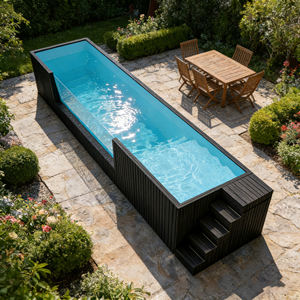 Customization Plunge <b>Pools</b> <b>Sale</b> Wooden Acrylic Window Swimming <b>Pool</b> House Hard-Surfaced Fiberglass Family Children's <b>Pool</b> - Product Image 2