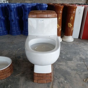 Cuvette de toilette monobloc en céramique à double chasse d'eau aux couleurs en bois réglables blanches-Ensemble de salle de bain complet en porcelaine, forte demande sur le marché - Product Image 3