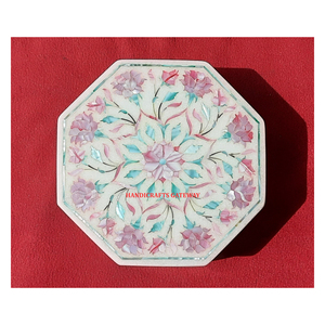 Lujoso hecho a mano nuevos productos de diseño único mezcla de mármol madre de perla incrustaciones arte Floral joyero uso para regalos de boda - Product Image 1