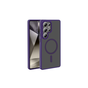 Coque de protection en silicone premium EFFX Sio violet foncé compatible MagSafe, finition mate pour Samsung Galaxy S25 A17 A53 5G - Product Image 1