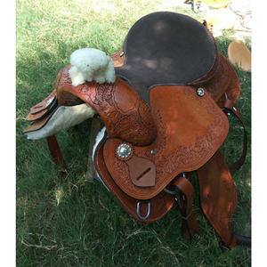 Nouvelle selle de cheval en cuir occidental de haute qualité, siège en daim - Product Image 2