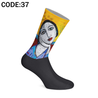 Chaussettes pour femmes en coton respirant à épaisseur moyenne, imprimées par transfert thermique de haute qualité, chaussettes Goma Goma, origine Turquie