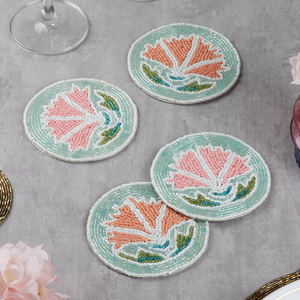 Sous-verres perlés de haute qualité avec logo et taille personnalisés, motifs géométriques, design moderne et écologique pour une vie élégante - Product Image 6