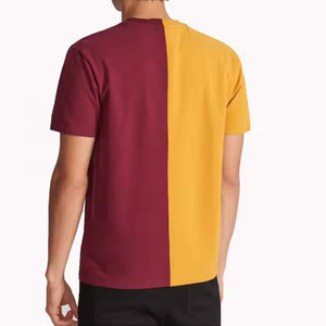 T-shirt classique en coton à col rond pour hommes avec fermeture à glissière tissu de velours pour s'habiller décontracté maison se prélasser activité légère - Product Image 4