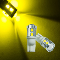 Paire de LED jaunes dorées 2835 10 SMD AUTO pour clignotants latéraux 12V T10 194 168 # Ampoules PA 555 1W Universelles
