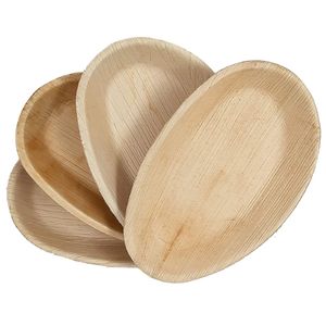 Disposable Palm Leaf Dinnerware Biodegradable Plates for Food Serving Camping Weddings <b>Parties</b> Events - Product Image 5