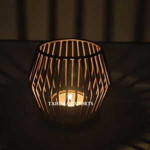Antique Wire Cage Candle Holder Featuring A Classic Distressed Finish Perfect For Traditional And Timeless Living Room Decor - Product Image 1