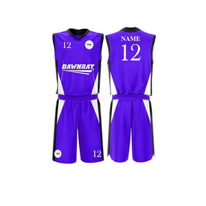 Ensemble de maillots de basket-ball personnalisés, maillot et short en polyester respirant à séchage rapide, vêtements de sport d'équipe pour hommes, femmes et jeunes - Product Image 3