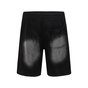 Street Wear Vintage Washed Cotton French Terry Patch Embroidery <b>Mens</b> <b>Shorts</b> with Drawstring Acid Wash Jogging <b>Shorts</b> - Product Image 5