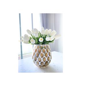 Florero brillante de aluminio de diseño moderno de lujo, florero de Metal hecho a mano para decoración de piso de boda y hogar - Product Image 1