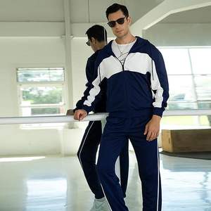 Haute qualité 220g solide léger respirant blanc à capuche Streetwear polaire coton pantalons de survêtement et sweat à capuche ensemble survêtement hommes - Product Image 2