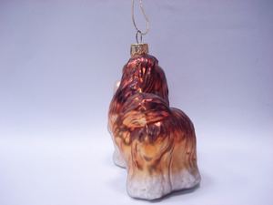 Ornements de Noël vintage en verre soufflé à la main, décoration de chien avec impression en 1 couleur - Product Image 4