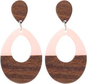 Pendiente de resina epoxi de lujo y diseño de la mejor calidad, pendiente moderno de madera y resina para mujeres y niñas, joyería de Aaliyan Impex - Product Image 1