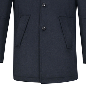 Chaqueta de Lana Negra Entallada y Regular, Bordada y Personalizable, de Alta Calidad, con Cuello de Botones, para Invierno, al por Mayor - Product Image 3