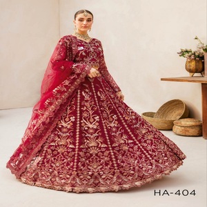 ชุดปาร์ตี้ lehenga choli ของผู้หญิงผ้าโปร่งบาง3ชิ้นงานปักหรูหราชุดสูทงานแต่งงานตามปริมาณ Ramsha - Product Image 1
