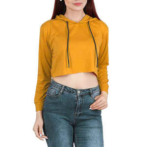 2025 nouveau Style OEM ODM décontracté Logo personnalisé impression haut court à capuche haute qualité sweats femmes haut court à capuche - Product Image 1