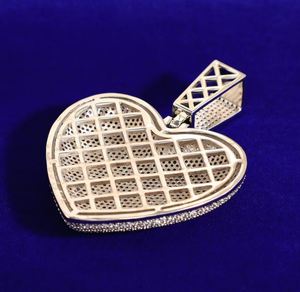 Collar con micropavé de corazón grande helado para mujer, colgante de moissanita y dijes, joyería ostentosa de Hip Hop para fiesta de graduación, regalos de cumpleaños - Product Image 4