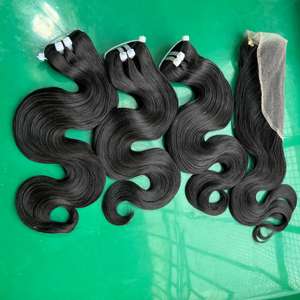 Vrais cheveux, fournisseurs de cheveux humains vietnamiens Body Wave non transformés, vente en gros de paquets de cheveux humains vietnamiens bon marché - Product Image 1