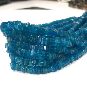 4mm 5mm Natural Neon Blue Apatite Smooth <b>Heishi</b> Square Gemstone <b>Beads</b> Strand Wholesale Factory Price From Manufacturer Online - Product Image 1