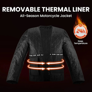 Blouson de moto en cuir unisexe CE Armor, coupe-vent, respirant, pour la course hivernale, résistant, pour la conduite - Product Image 3
