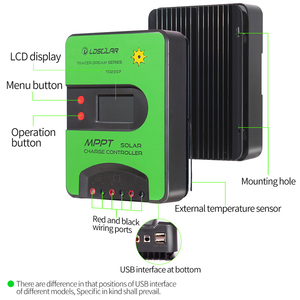 Chất lượng tốt nhà máy MPPT 40A <span class=keywords><strong>LCD</strong></span> hiển thị điều khiển thông minh 12V/24V 3-năm Bảo hành đường kính lớn năng lượng mặt trời charge controller - Product Image 5