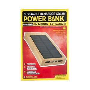 Power Bank Solare in Bambù Sostenibile per Uso Promozionale - Product Image 3