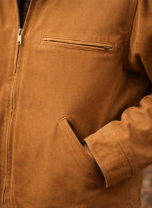 Vestes pour hommes, veste de travail en toile épaisse, col en velours côtelé, veste utilitaire isolée, veste de travail d'hiver doublée de plaid - Product Image 3