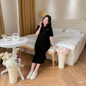 Vestido Casual Ecológico de Verano para Maternidad, Algodón Suave, Transpirable, Absorbente de Sudor, Antiencogimiento, Bordado de Lazo, Tejido-V1177 - Product Image 6