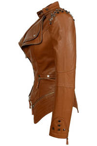 2025 arrivée femmes Design couleur bloc hommes en cuir véritable veste personnalisée de haute qualité hommes veste en cuir en gros - Product Image 2