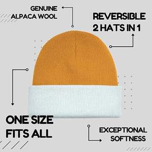 หมวกบีนนี่ผู้ใหญ่แบบยูนิเซ็กซ์ ดีไซน์ใหม่ปี 2025 ผลิตจากผ้าขนสัตว์/ผ้าฝ้าย ระบายอากาศได้ดี กันน้ำ ลายแจ็คการ์ด รับผลิตแบบ OEM ขายส่ง ผลิตตามสั่ง คุณภาพสูง - Product Image 2