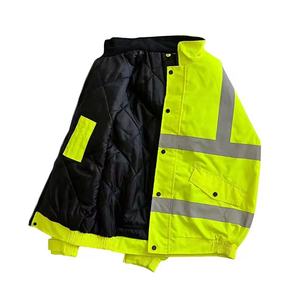 Chaqueta de Trabajo de Invierno de Alta Resistencia con Banda Reflectante para Clima Frío, Ropa de Seguridad de Poliéster de Alta Visibilidad Resistente al Agua, Económica - Product Image 5