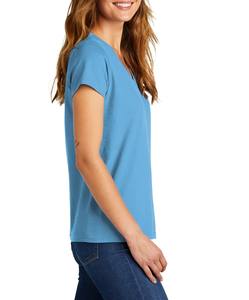 Camiseta de yoga en blanco de gran tamaño de verano al por mayor, camiseta lisa recortada para mujer, Camiseta de algodón de alta calidad con cuello en V - Product Image 3