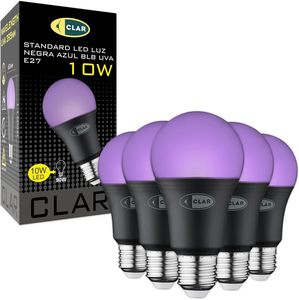 Clar-หลอดไฟ LED UV 10W ฐานสีขาวโคมไฟอัลตราไวโอเลตสีดำสำหรับงานปาร์ตี้ตกแต่งและเทคนิคพิเศษ - Product Image 1