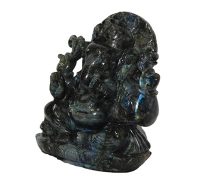 Estatua de Ganesha de Labradorita Curativa, Escultura Hindú Espiritual Tallada a Mano, 4-5'' de Altura, Obra de Arte Coleccionable de la India, Rudra - Product Image 6